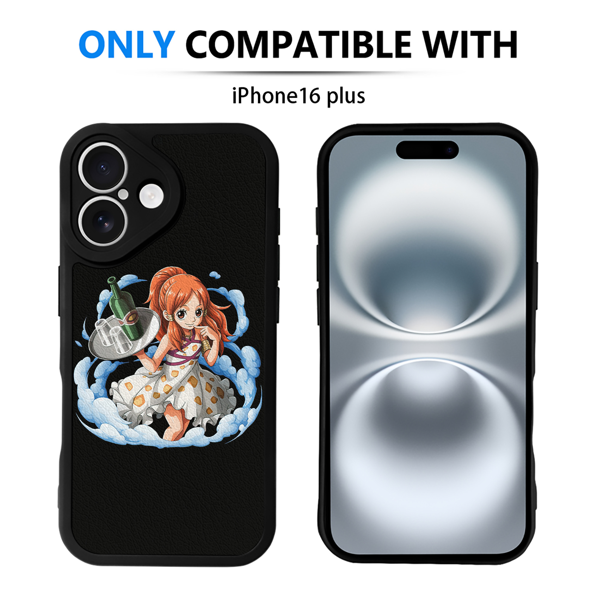 （画像用） ワンピース ナミ ONE PIECE Nami 【iPhone 16シリーズ対応】シリコンスマホケース（レザー調） 材質：シリコン